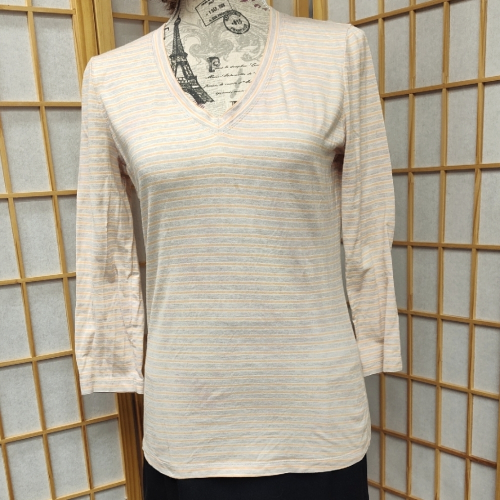 Striped V-Neck Women's Top